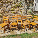 Set of 7 wooden chairs