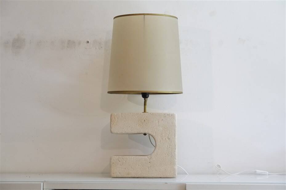 Large sculptural lamp in stone 1970