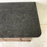 19th century chest of drawers with black marble top