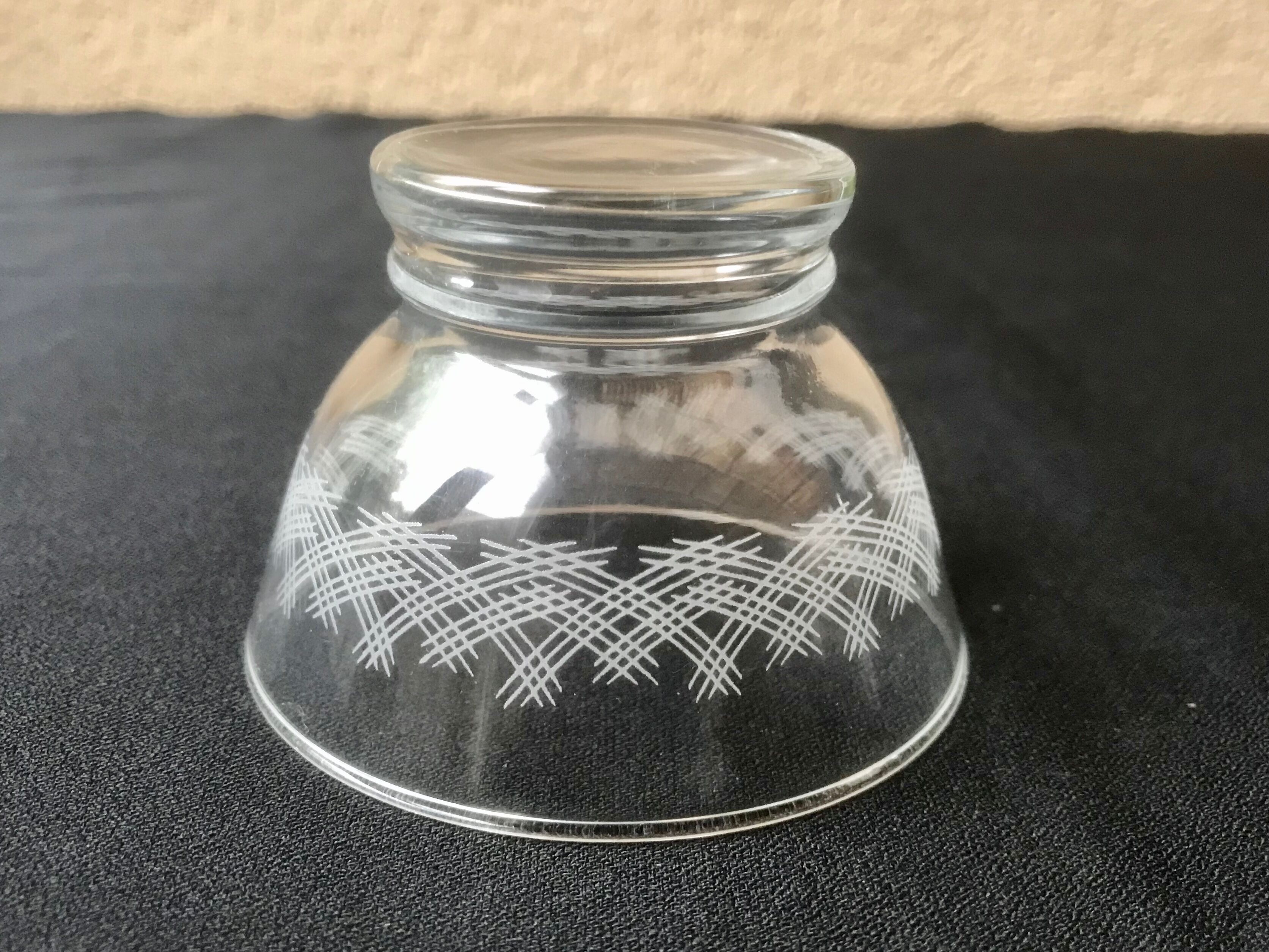 Lot of 16 glass cups vintage 60 glass pressed engraved