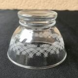 Lot of 16 glass cups vintage 60 glass pressed engraved