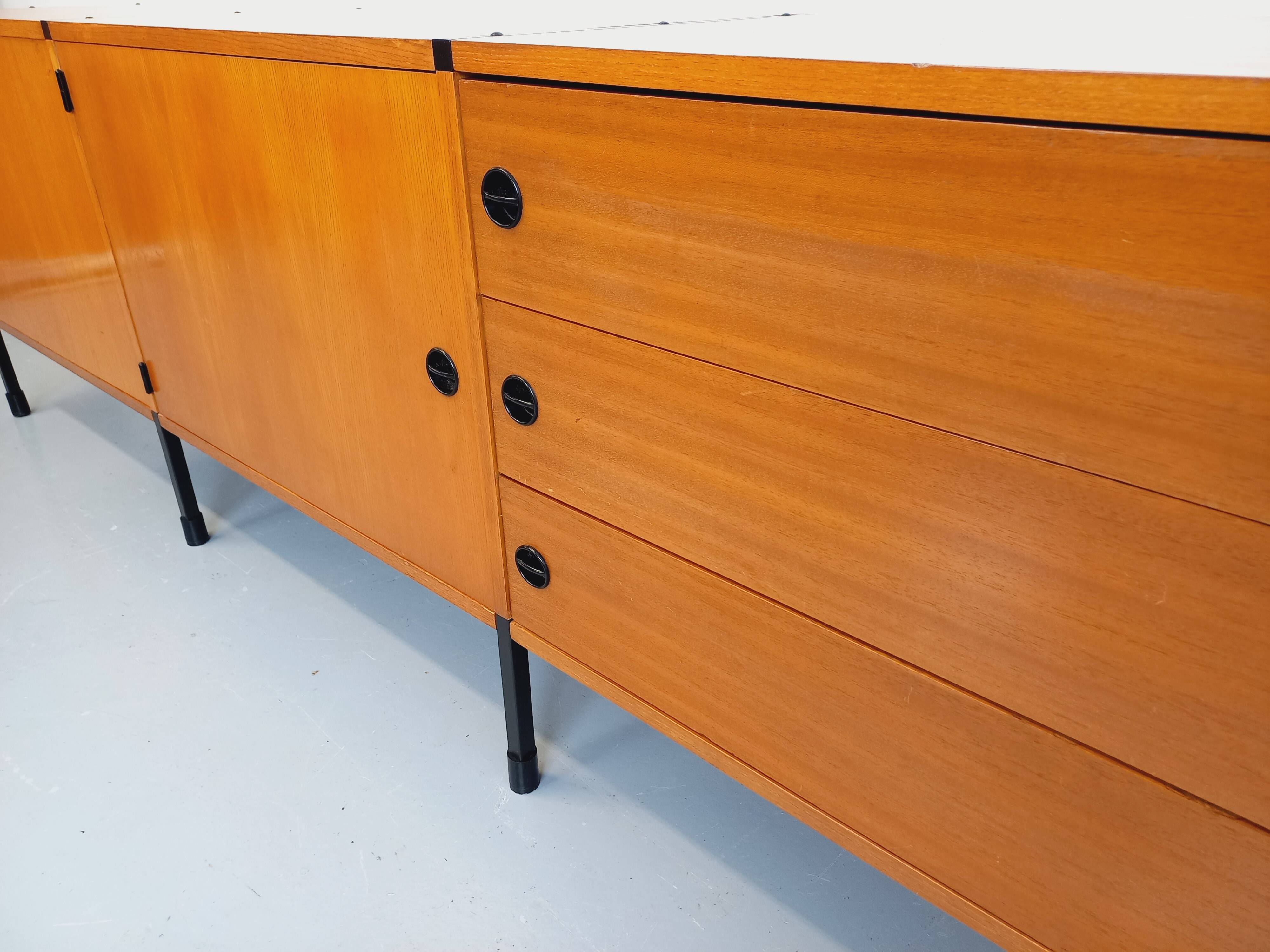 Large vintage modernist low sideboard ARP Minvielle by Guariche Mortier