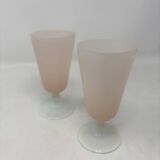 Set of 2 pink opaline glasses Empoli
