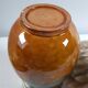Aetgina vase Vallauris vintage in ochre and blue glazed ceramic.