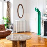 Round beige marble table