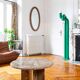 Beige marble round table