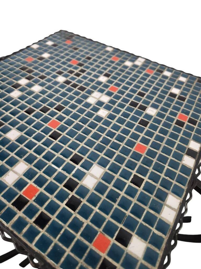 Vintage blue mosaic coffee table / plant table / side table