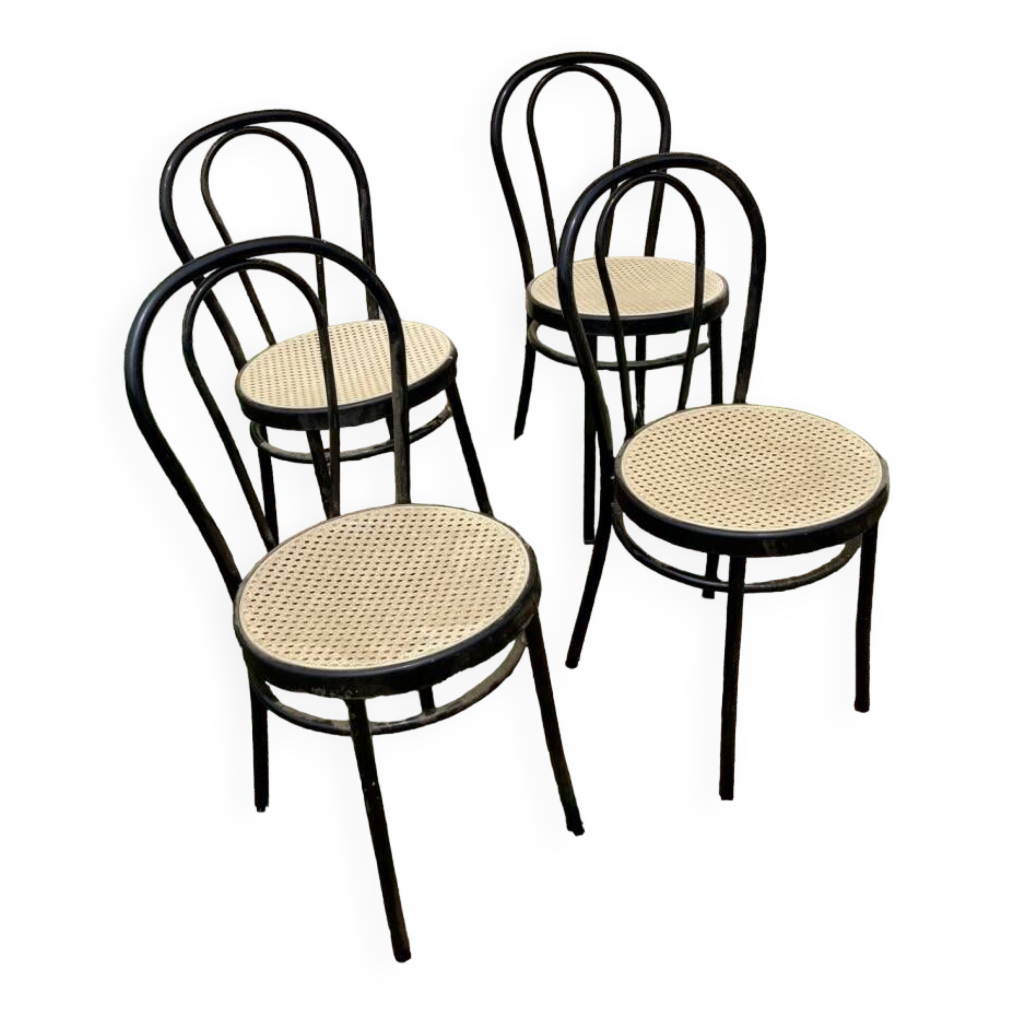 4 metal bistro chairs