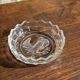 Pressed glass ashtray with dove pattern D:13.5