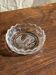 Pressed glass ashtray with dove pattern D:13.5