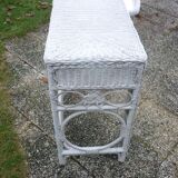 Vintage white rattan dressing table 60s-70s