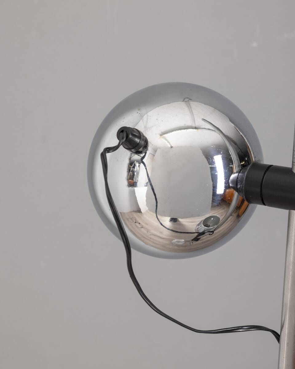 Lampadaire vintage années 70 en métal chromé design Goffredo Reggiani