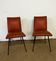Paire de chaises en skaï orange