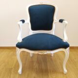 Chaise ancienne rénovée en velours