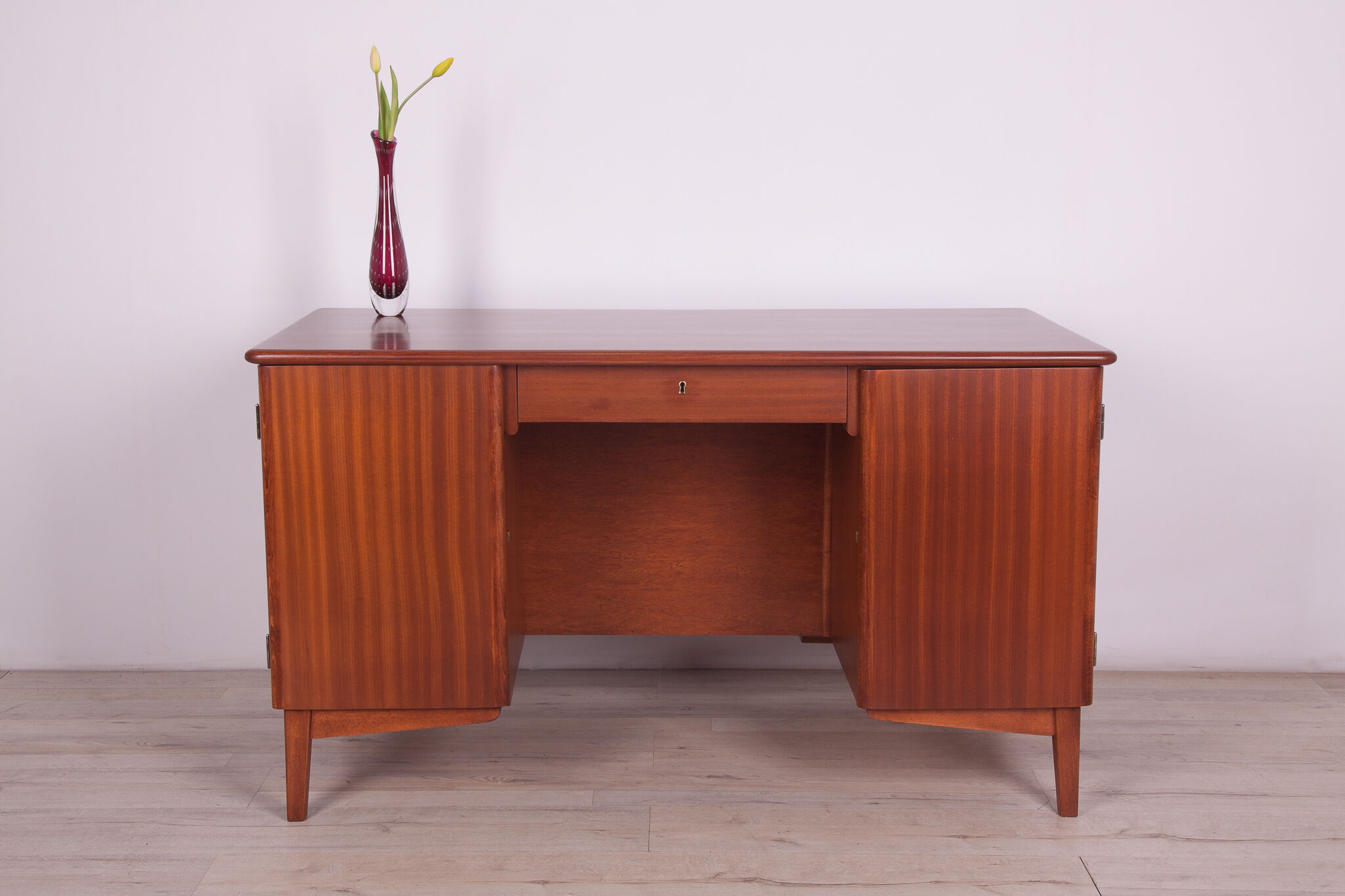 Art Deco Freestanding Teak Desk, 1960s