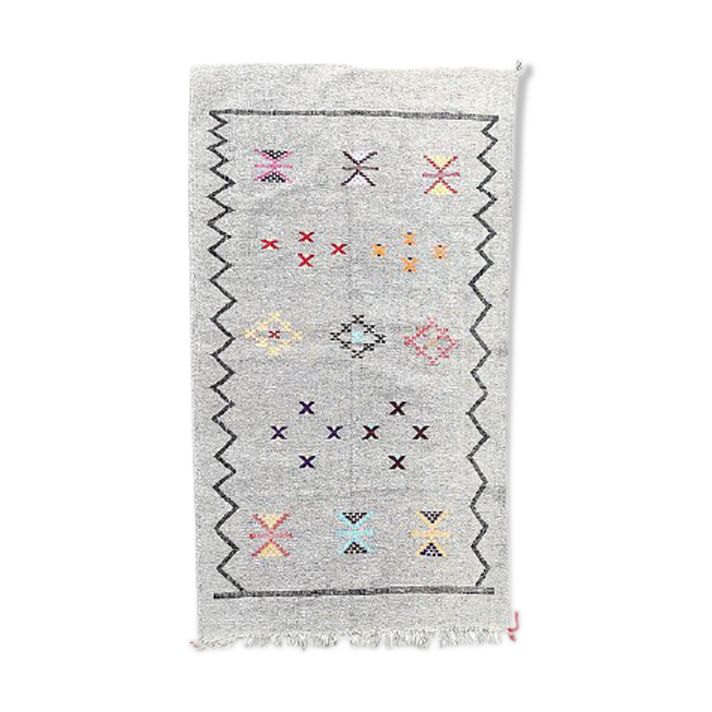 Moroccan carpet ethnic grey 85 x155 cm