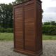 Oak double curtain workshop cabinet