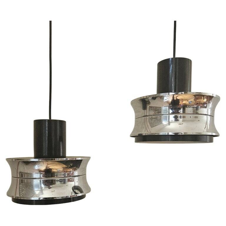 Pair of Midcentury Pendants in style of Jo Hammerborg, Denmark, 1970s