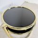 Vintage Hollywood Regency Swivel Cascade Coffee Table with Black Glass