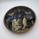 Art Deco painted glass pie dish