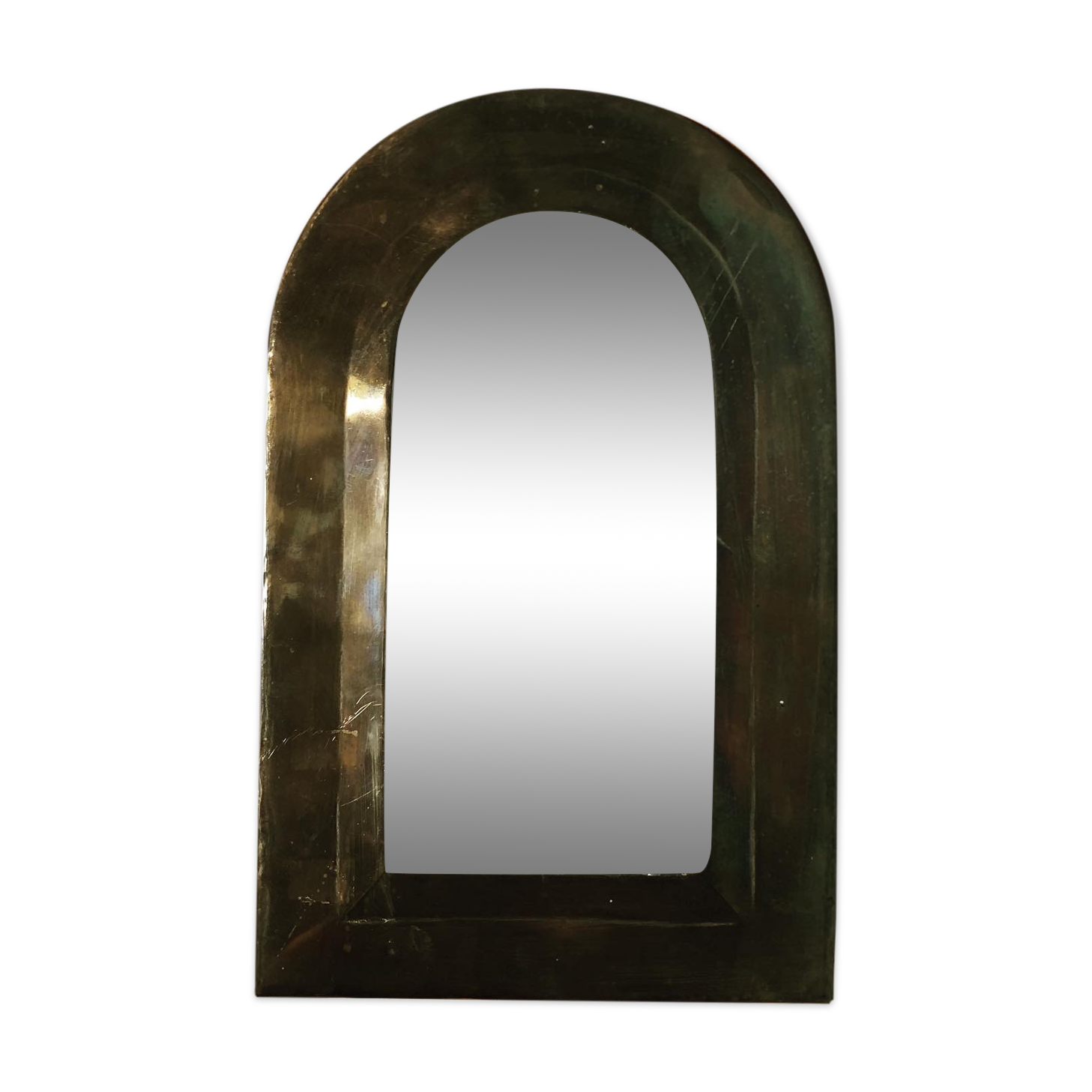 Oriental brass mirror