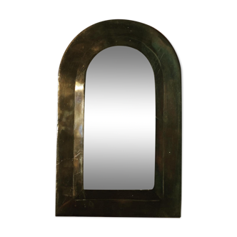 Oriental brass mirror