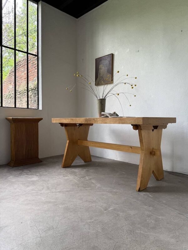 Table, mobilier de montagne en hêtre, 1950