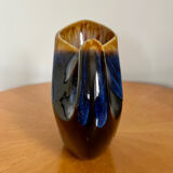 Alpho style flamed stoneware carafe signed vintage