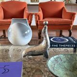 Art deco silverplated brass Seal sculpture, France 1940s