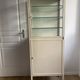 Vintage Parisian cabinet, metal display cabinet, small painted display cabinet