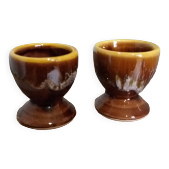 Flamed ceramic egg cups