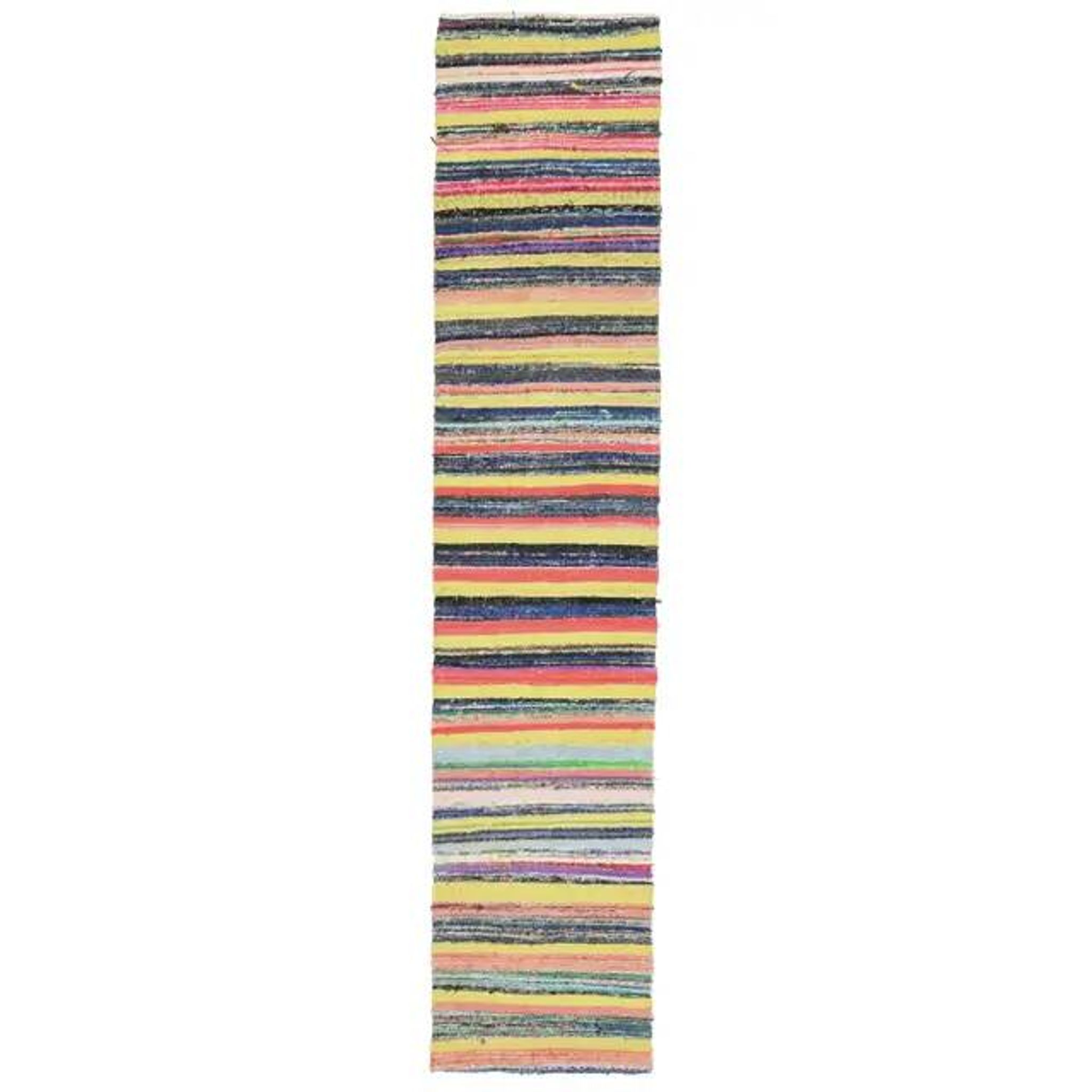 1970s Vintage Turkish Oushak Handmade Wool Cotton Yellow Runner Rug 65x318