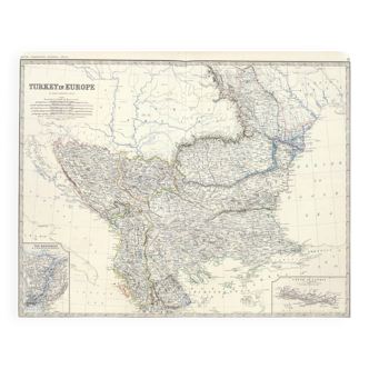 An antique engraved map of greece by keith johnston circa 1869