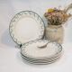 Lot de 6 assiettes plates en porcelaine opaque de Gien modèle Montigny, terre de fer.