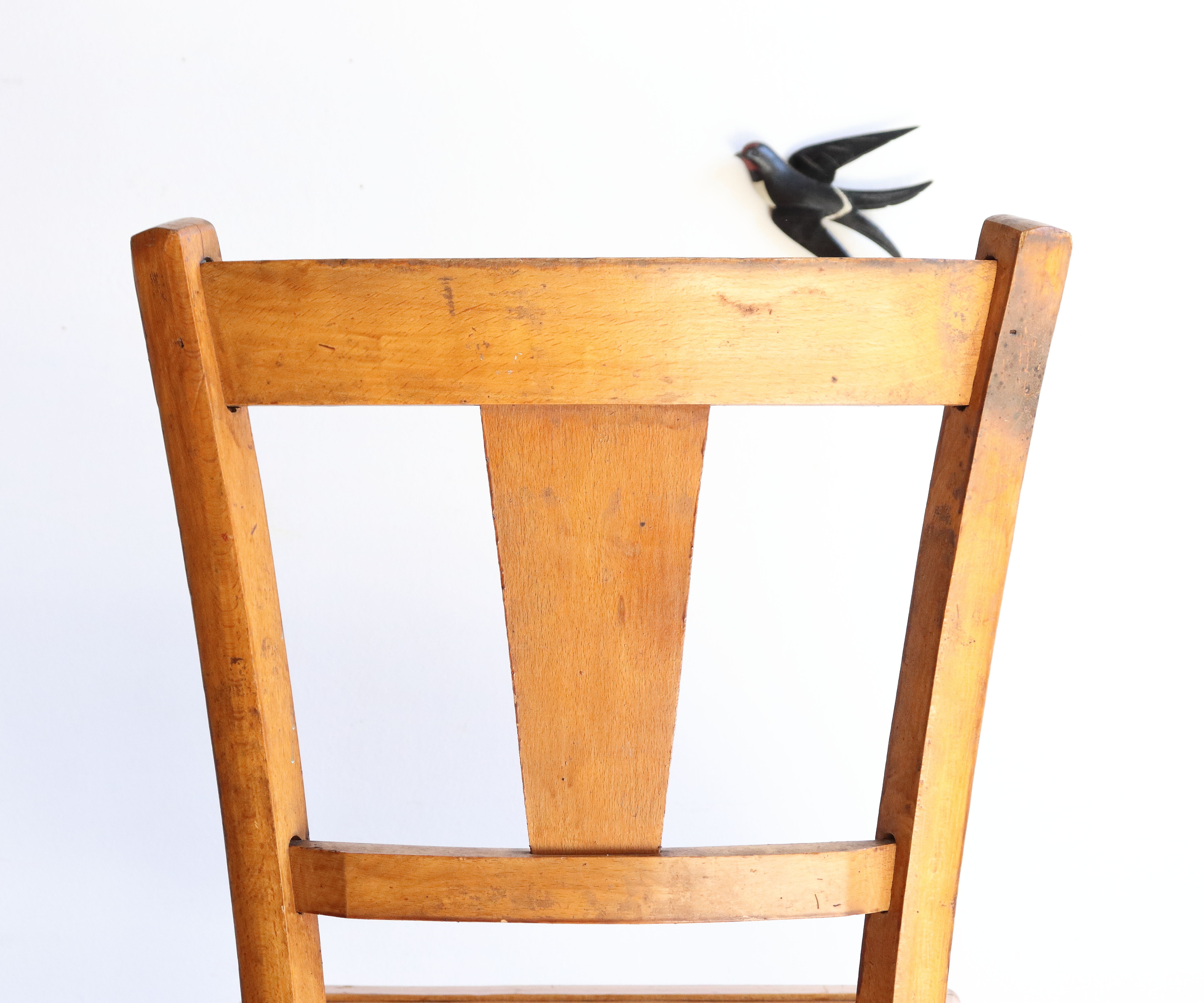 Bistro chair of the 50s in patinated wood