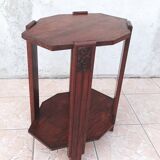Art Deco side table in solid oak