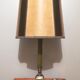Vintage lamp with wove paper lampshade and velvet