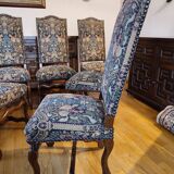 6 Louis XIII chairs with Aubusson tapestry