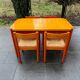 Lot of dining tables and 4 Vico Magistretti chairs from 1960.