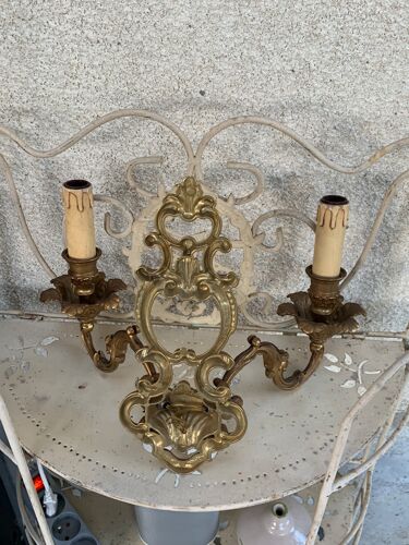 Applique en bronze doré de style Louis XV baroque vintage