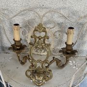 Wall lamp in gilded bronze style Louis XV baroque vintage