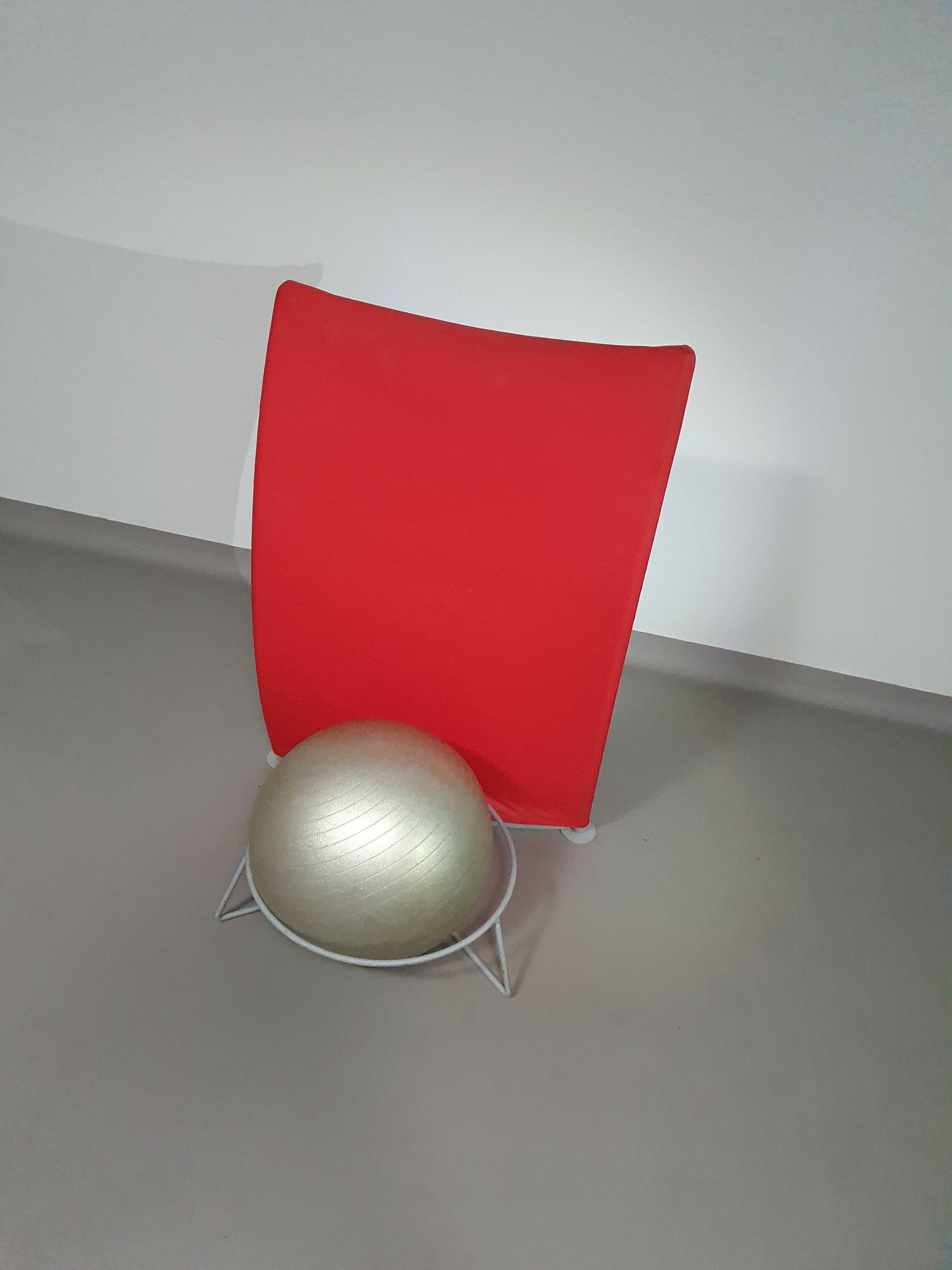 Italian modern bordeaux red ball chair San Siro designed by Fabrizio Ballardini, 1995