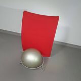Italian modern bordeaux red ball chair San Siro designed by Fabrizio Ballardini, 1995