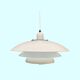 Danish Vintage Pendant Light 1970s | Mid Century Scandinavian Modern Lighting | White