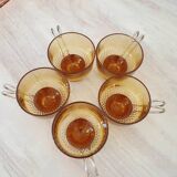 Amber glass italian espresso cups