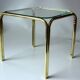 Small brass and glass side table, ideal as a plant stand, vintage from the 70s