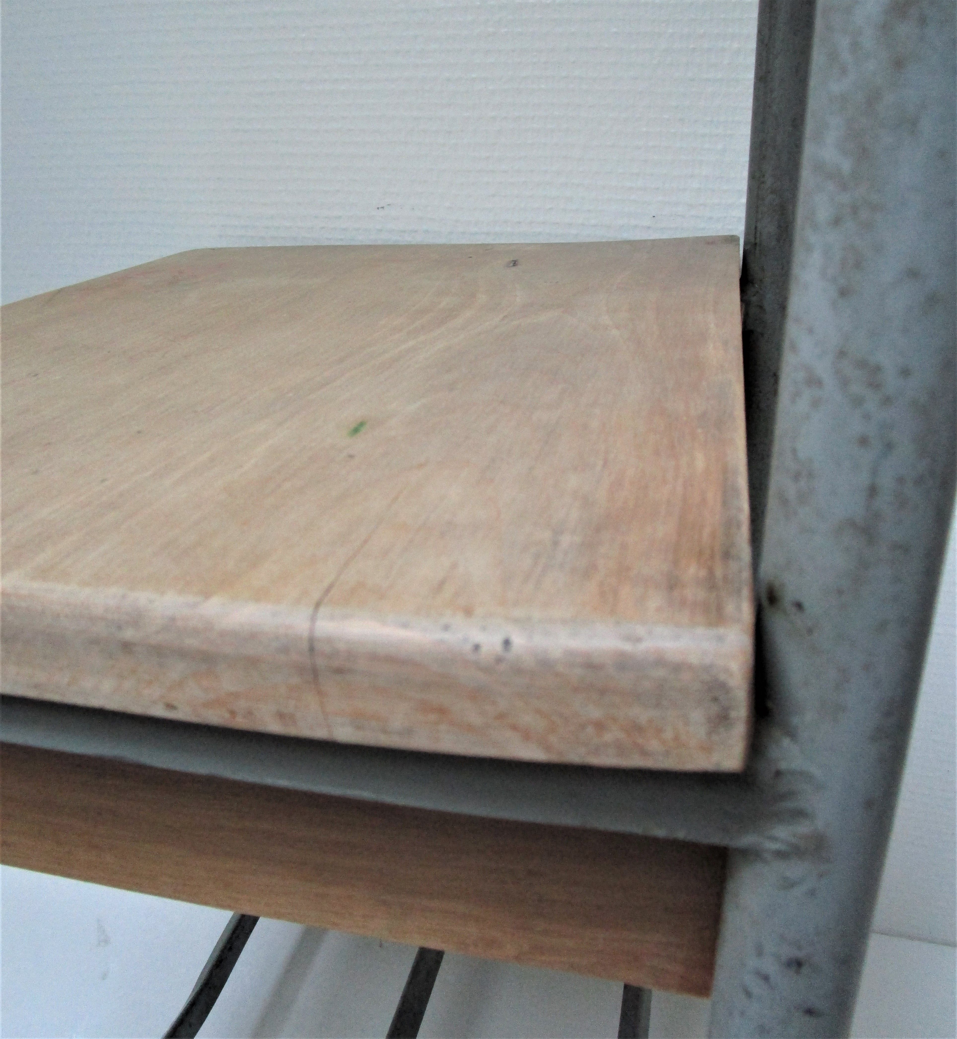 Bedside of boarding school wood vintage metal 50 s