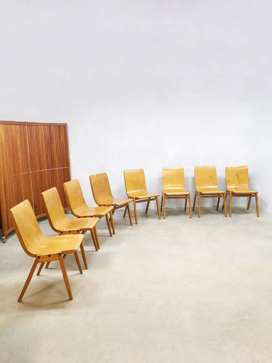 Set of 16 stackable designer chairs – Roland Rainer