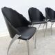 Set of 4 chairs by Bernard Dequet for Protis France Design in cast aluminum and leather, France 1980