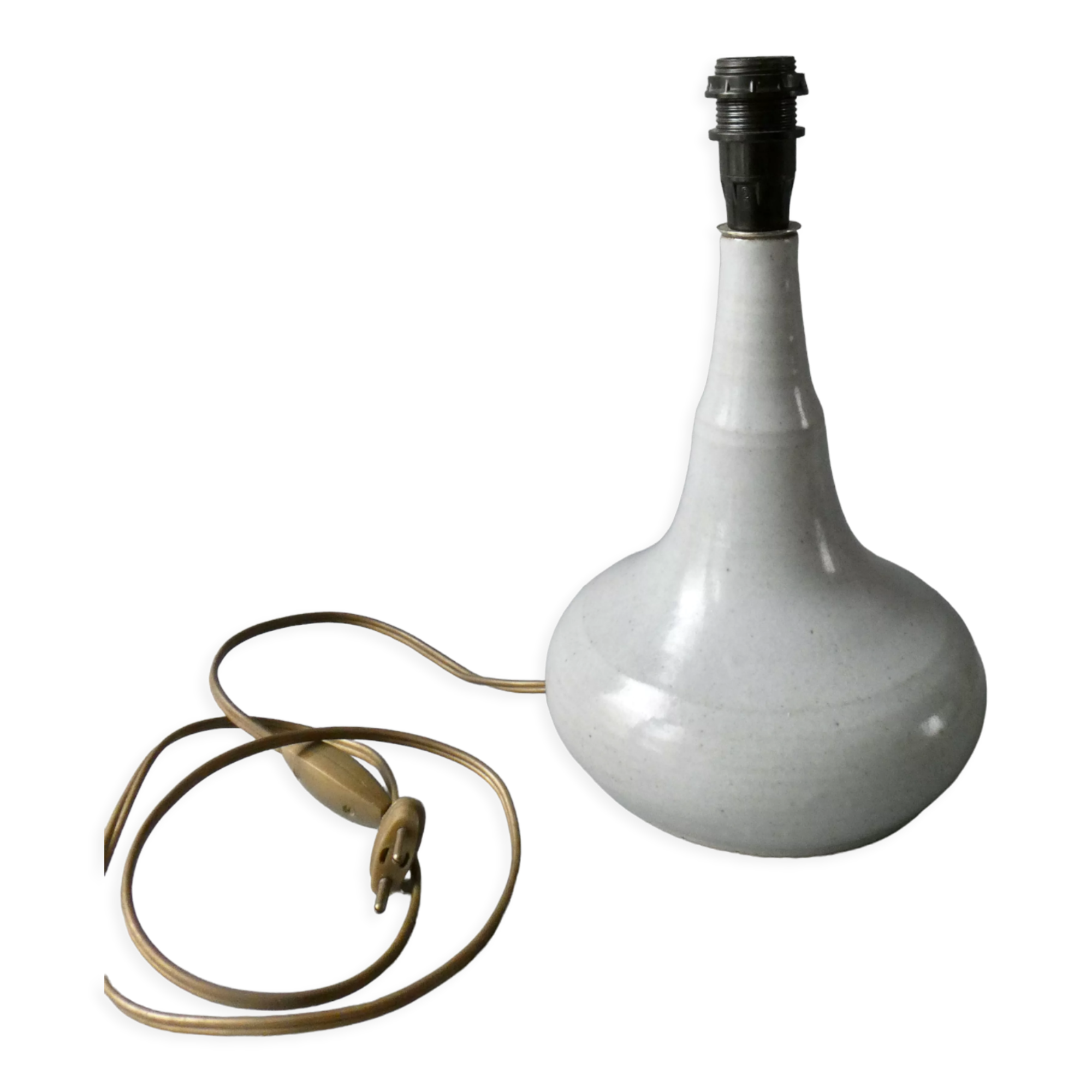 Lampe en grès ton gris bleu des années 70